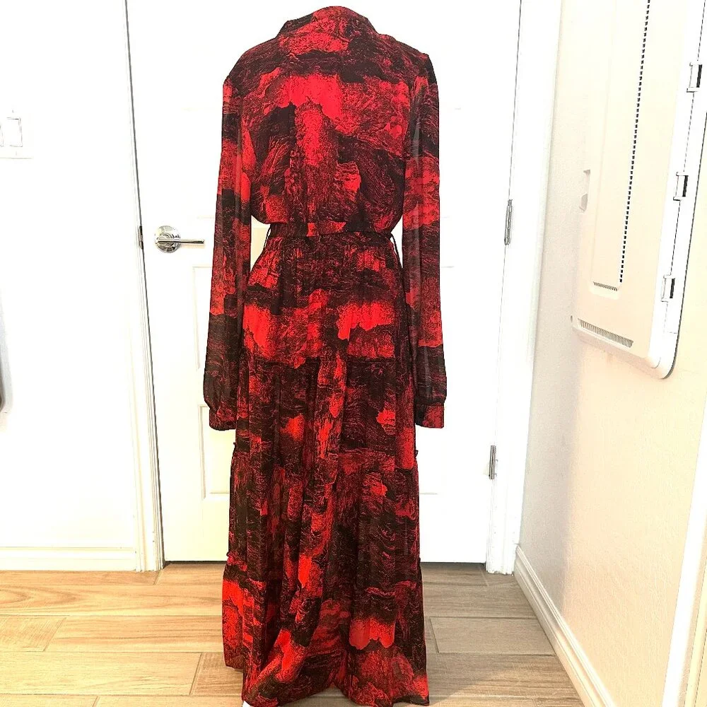 ELAN RED TOILE MAXI DRESS MEDIUM - Picture 5 of 7